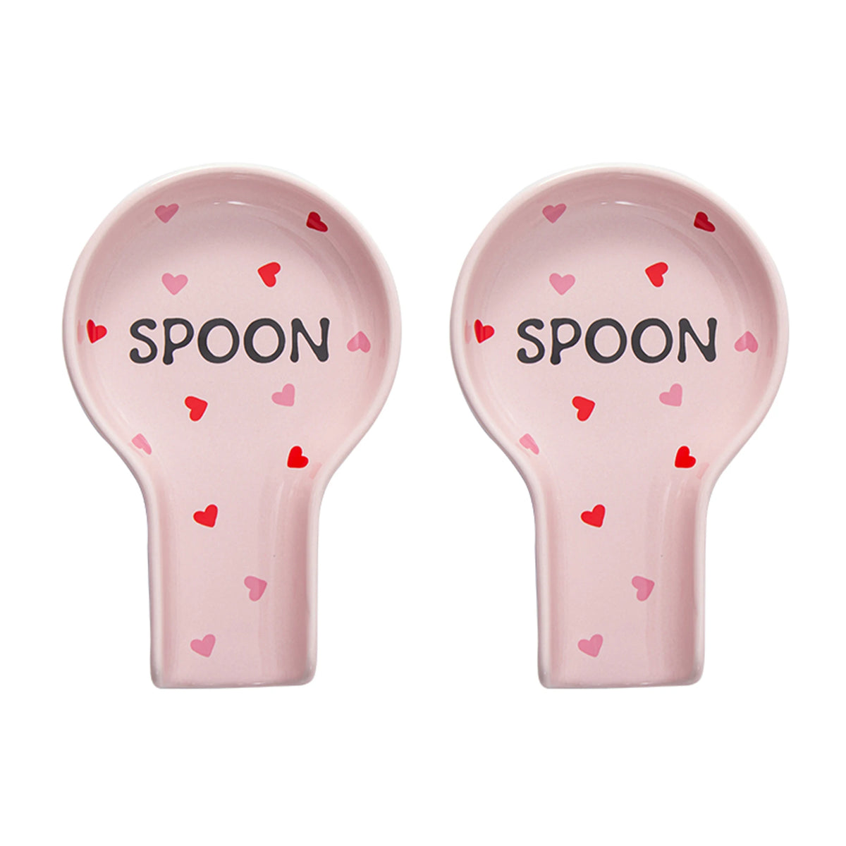 Pink Heart Ceramic Spoon Rest