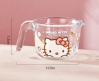 Hello Kitty Sanrio Glass Measuring Cup with Scale High Temperature Resistant