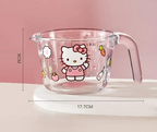 Hello Kitty Sanrio Glass Measuring Cup with Scale High Temperature Resistant