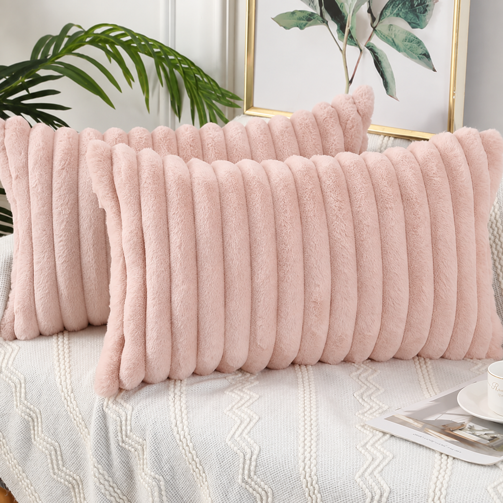  Plush Faux Fur Throw Pillow Covers 