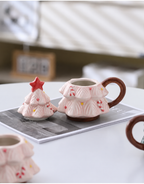 Ceramic Christmas Tree Mug With Lid 