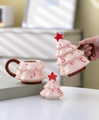 Ceramic Christmas Tree Mug With Lid 