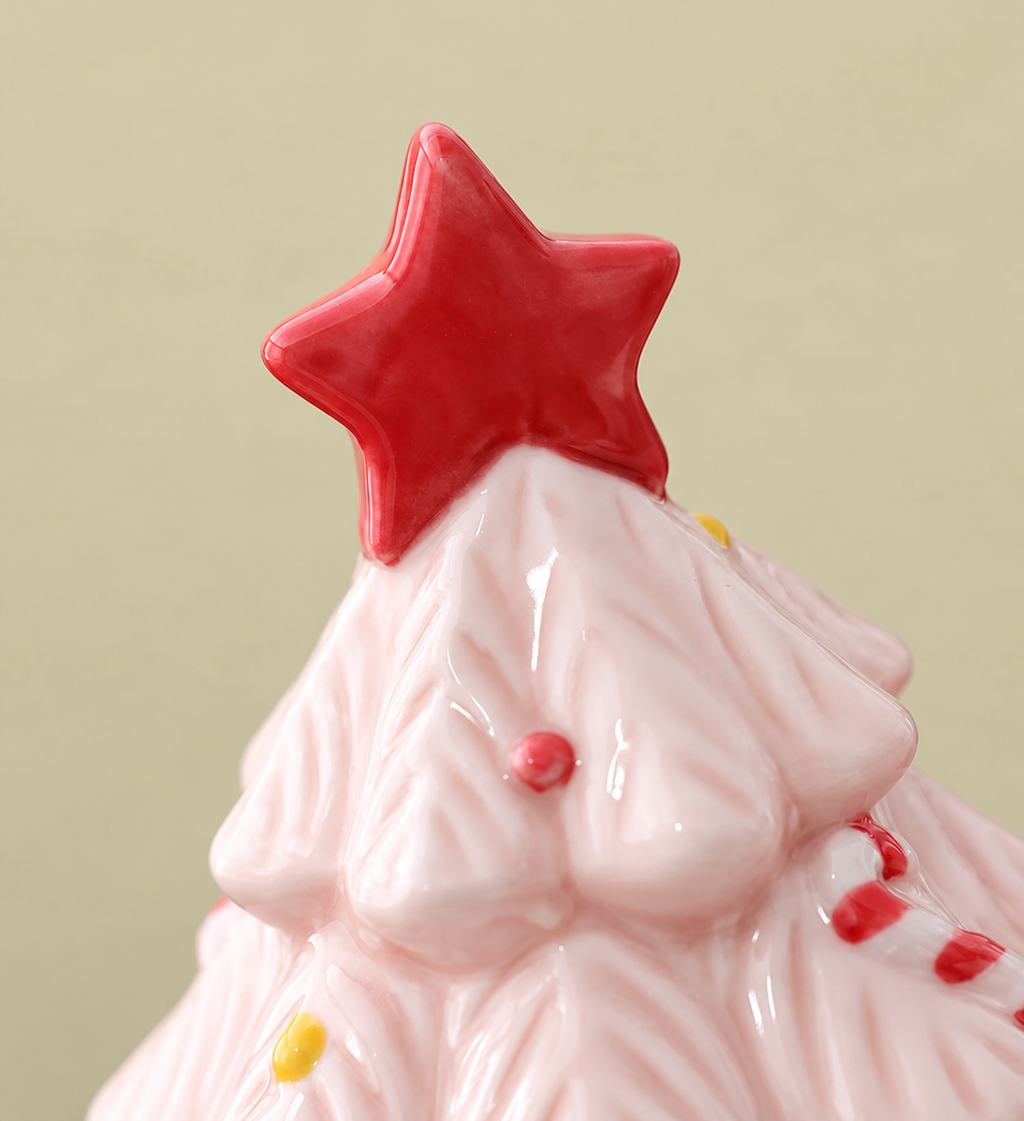 Ceramic Christmas Tree Mug With Lid 