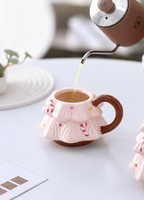 Ceramic Christmas Tree Mug With Lid 