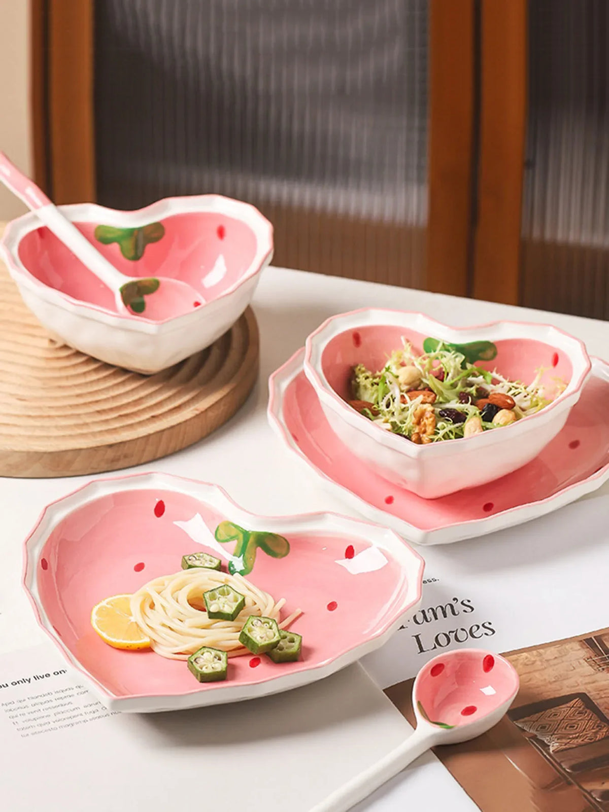 Strawberry Bowl, Plate, & Spoon Set 
