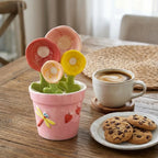 Ceramic Flower Pot Measuring Spoons Set 