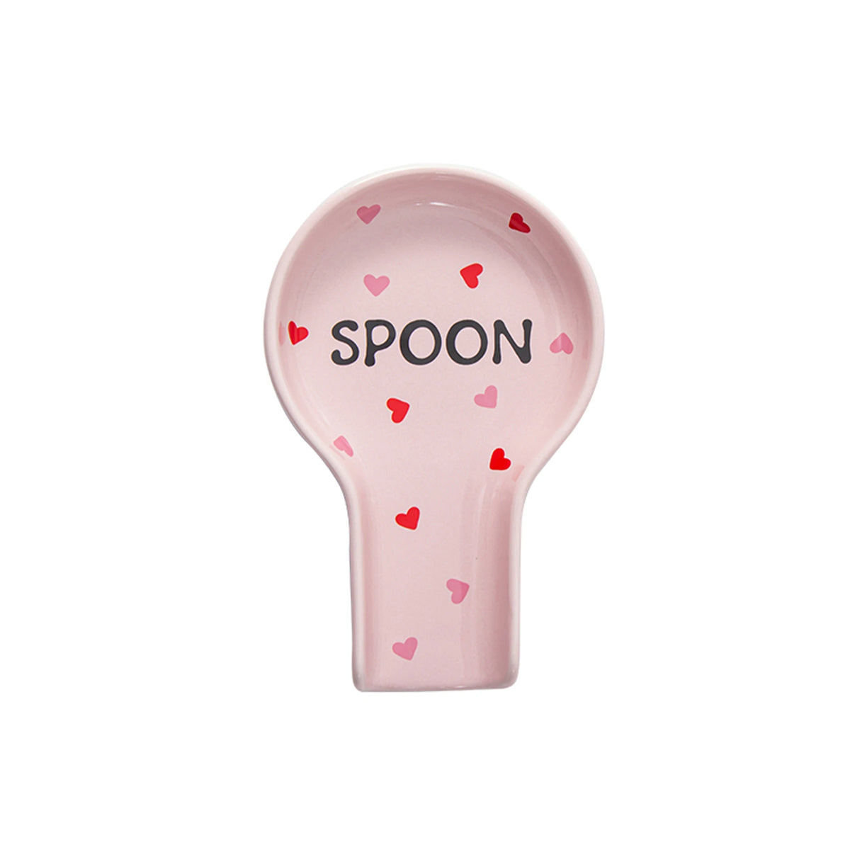Pink Heart Ceramic Spoon Rest