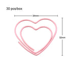 Pink Love Heart Paperclips & Bookmark 25 pcs