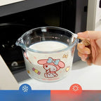Hello Kitty Sanrio Glass Measuring Cup with Scale High Temperature Resistant
