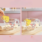 Hello Kitty Sanrio Glass Measuring Cup with Scale High Temperature Resistant