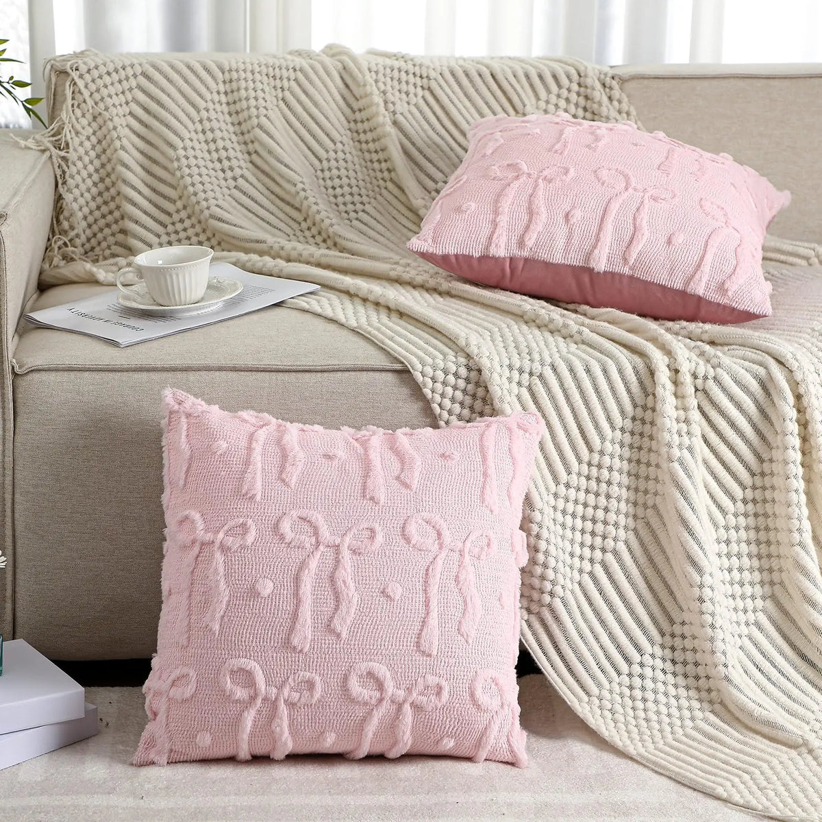 Bow Throw Pillow Covers