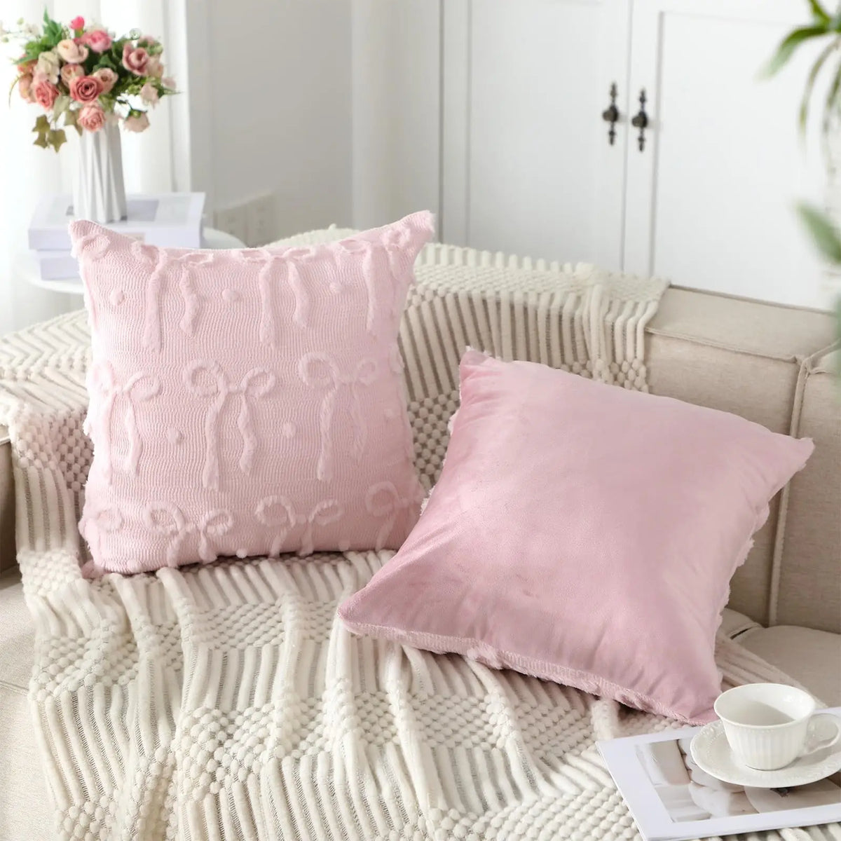 Bow Throw Pillow Covers