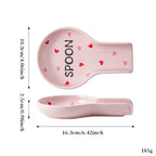 Pink Heart Ceramic Spoon Rest