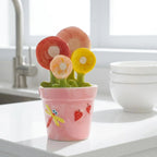 Ceramic Flower Pot Measuring Spoons Set 