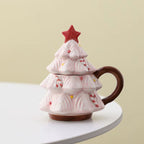 Ceramic Christmas Tree Mug With Lid 