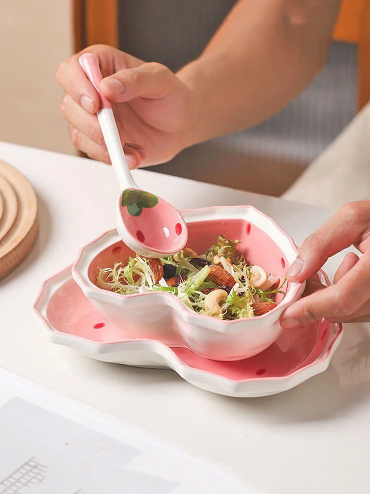 Strawberry Bowl, Plate, & Spoon Set 
