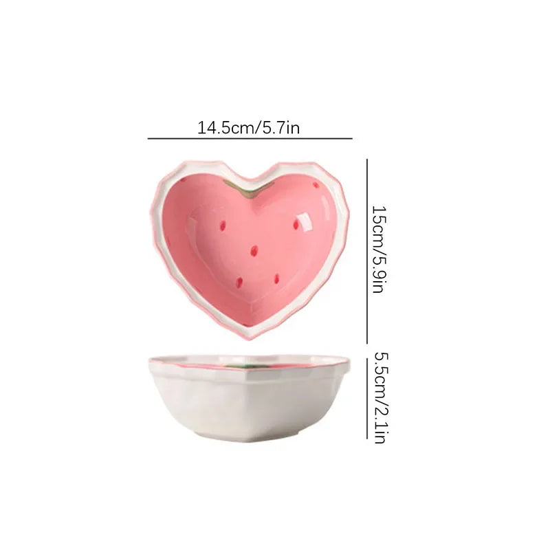 Strawberry Bowl, Plate, & Spoon Set 